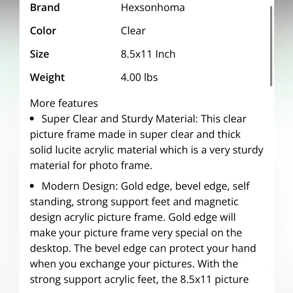 Elegant Gold & Acrylic Picture Frame Set